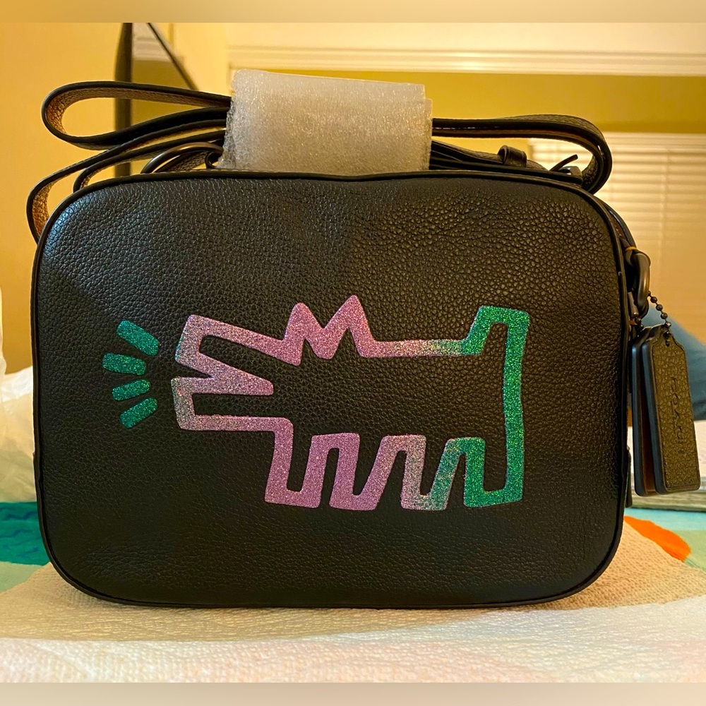 Coach X Keith Haring Crazy Dog Camera Bag.   (Style No.28648)